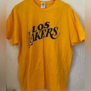 Yellow Los Angeles Lakers Graphic T-Shirt XL Los Lakers Double Sided